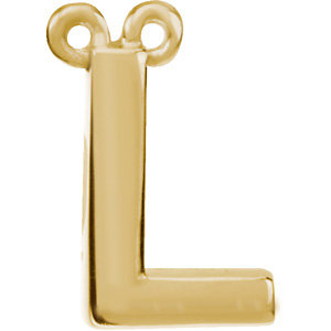 14K Yellow Block Initial L Necklace Center - Siddiqui Jewelers