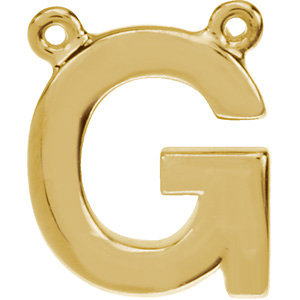 14K Yellow Block Initial G Necklace Center - Siddiqui Jewelers