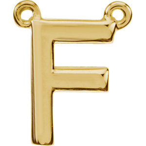 14K Yellow Block Initial F Necklace Center - Siddiqui Jewelers