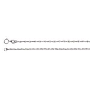 14K White 1.75 mm Solid Rope 7" Chain - Siddiqui Jewelers