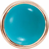 14K Rose Natural Turquoise Bezel-Set Earring Siddiqui Jewelers