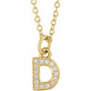 14K Yellow .05 CTW Natural Diamond Petite Initial D 16-18" Necklace Siddiqui Jewelers