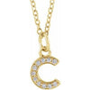 14K Yellow .04 CTW Natural Diamond Petite Initial C 16-18" Necklace Siddiqui Jewelers