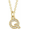 14K Yellow .05 CTW Natural Diamond Petite Initial Q 16-18" Necklace Siddiqui Jewelers