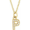 14K Yellow .04 CTW Natural Diamond Petite Initial P 16-18" Necklace Siddiqui Jewelers