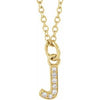 14K Yellow .025 CTW Natural Diamond Petite Initial J 16-18" Necklace Siddiqui Jewelers