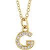 14K Yellow .05 CTW Natural Diamond Petite Initial G 16-18" Necklace Siddiqui Jewelers