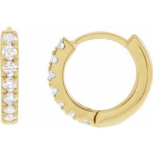 14K Yellow 1/5 CTW Lab-Grown Diamond 10 mm Hoop Earrings Siddiqui Jewelers