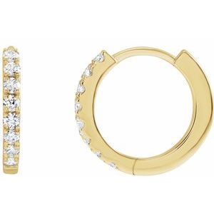 14K Yellow 1/5 CTW Lab-Grown Diamond 12 mm Hoop Earrings Siddiqui Jewelers