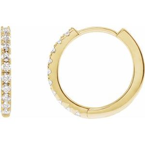 14K Yellow 1/4 CTW Lab-Grown Diamond 14 mm Hoop Earrings Siddiqui Jewelers