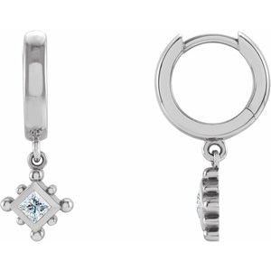 Platinum 1/5 CT Natural Diamond Beaded Bezel-Set Hoop Earrings Siddiqui Jewelers