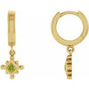 14K Yellow Natural Peridot Beaded Bezel-Set Hoop Earrings Siddiqui Jewelers