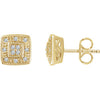 14K Yellow 1/10 CTW Diamond Cluster Earrings - Siddiqui Jewelers