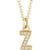 14K Yellow .03 CTW Natural Diamond Petite Initial Z 16-18" Necklace Siddiqui Jewelers