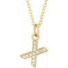 14K Yellow .04 CTW Natural Diamond Petite Initial X 16-18" Necklace Siddiqui Jewelers