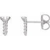 14K White Screw Earrings Siddiqui Jewelers