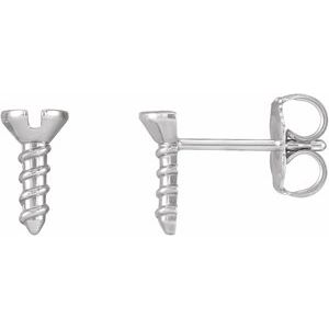 Platinum Screw Earrings Siddiqui Jewelers