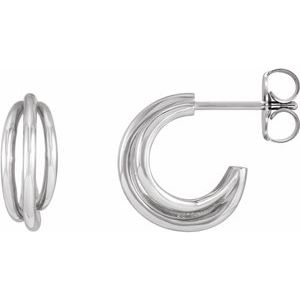 Platinum 12 mm Hoop Earrings Siddiqui Jewelers