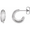 Sterling Silver Right 12 mm Hoop Earrings Siddiqui Jewelers