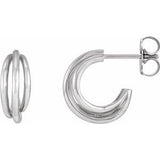 Sterling Silver Right 12 mm Hoop Earrings Siddiqui Jewelers