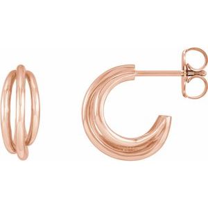 14K Rose Right 12 mm Hoop Earrings Siddiqui Jewelers