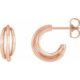 14K Rose 12 mm Hoop Earrings Siddiqui Jewelers