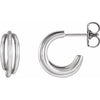 Sterling Silver Left 12 mm Hoop Earrings Siddiqui Jewelers