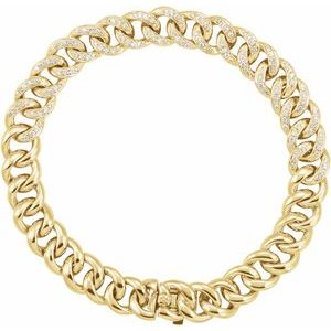 14K Yellow 3/4 CTW Natural Diamond Curb 7" Bracelet Siddiqui Jewelers