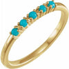 14K Yellow Natural Turquoise Cabochon Stackable Ring Siddiqui Jewelers