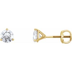 14K Yellow 3/4 CTW Diamond Earrings -Siddiqui Jewelers