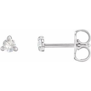 Platinum .04 CTW Rose-Cut Natural Diamond Stud Earrings Siddiqui Jewelers