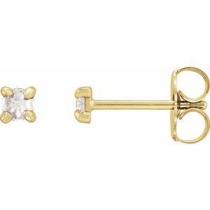 14K Yellow .07 CTW Rose-Cut Natural Diamond 4-Prong Claw Earrings Siddiqui Jewelers