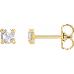 14K Yellow 1/6 CTW Rose-Cut Natural Diamond 4-Prong Claw Earrings Siddiqui Jewelers