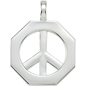 Octagon Shaped Peace Sign Pendant - Siddiqui Jewelers