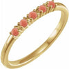 14K Yellow Natural Pink Coral Cabochon Stackable Ring Siddiqui Jewelers