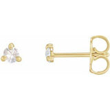 14K Yellow .04 CTW Rose-Cut Natural Diamond Stud Earrings Siddiqui Jewelers