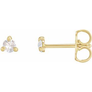 14K Yellow .04 CTW Rose-Cut Natural Diamond Stud Earrings Siddiqui Jewelers