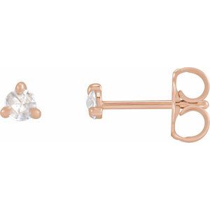 14K Rose .04 CTW Rose-Cut Natural Diamond Stud Earrings Siddiqui Jewelers