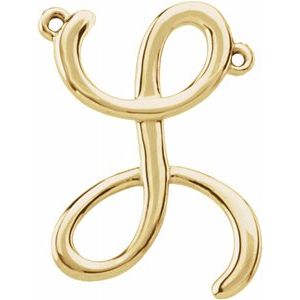 14K Yellow Script Initial L Necklace Center-Siddiqui Jewelers