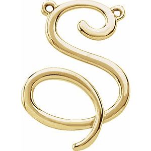 14K Yellow Script Initial S Necklace Center-Siddiqui Jewelers