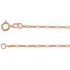 14K Rose 1.28 mm Figaro 18" Chain Siddiqui Jewelers