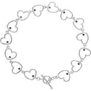 Sterling Silver Heart Link Bracelet Mounting - Siddiqui Jewelers