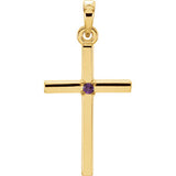 14K Yellow 22.65x11.4 mm Amethyst Cross Pendant - Siddiqui Jewelers