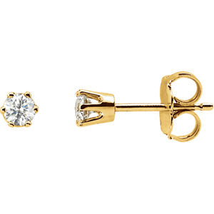 14K White 1/4 CT Diamond Earring - Siddiqui Jewelers