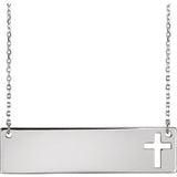 14K White Cross 16-18" Necklace - Siddiqui Jewelers