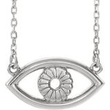 14K White Evil Eye 16" Necklace - Siddiqui Jewelers