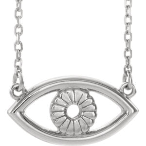 14K White Evil Eye 18" Necklace - Siddiqui Jewelers