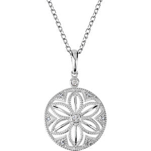 Sterling Silver .04 CTW Diamond 18" Necklace - Siddiqui Jewelers