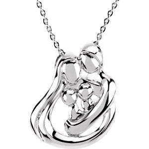 Sterling Silver 2 Child Family 18" Necklace - Siddiqui Jewelers