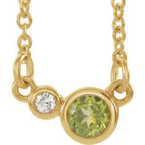 14K Yellow Peridot & .02 CTW Diamond 16" Necklace - Siddiqui Jewelers